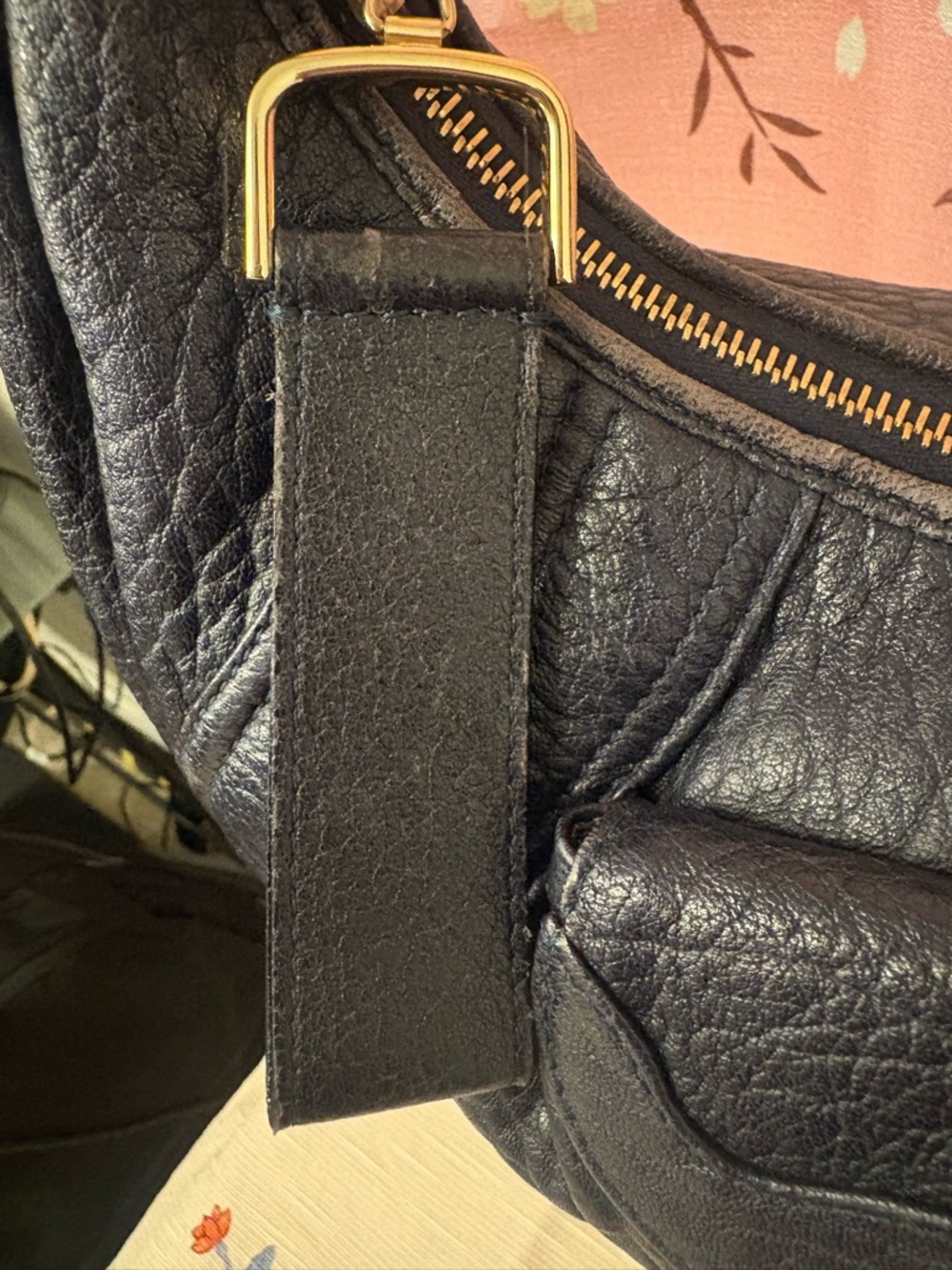 Fendi Spy Hobo Nappa Leather Blueberry Bag Purse Dark Blue - Picture 9 of 14